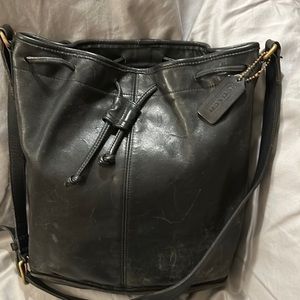 Coach black bucket bag old
